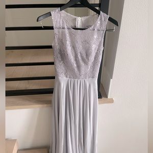 Luxe lace and sequins party formal evening bridesmaids wedding prom dress-szXS-S